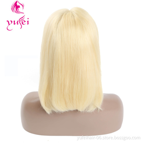 Wholesale Virgin Remy 613 blonde bob wigs,Platinum 13x4,13x6 613 Color Bob Cut Lace Front Wig 100% Human Hair